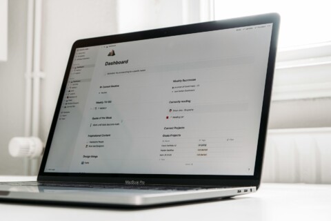 Laptop displaying a SaaS dashboard interface, representing digital tools for website migration and SEO management in 2025.